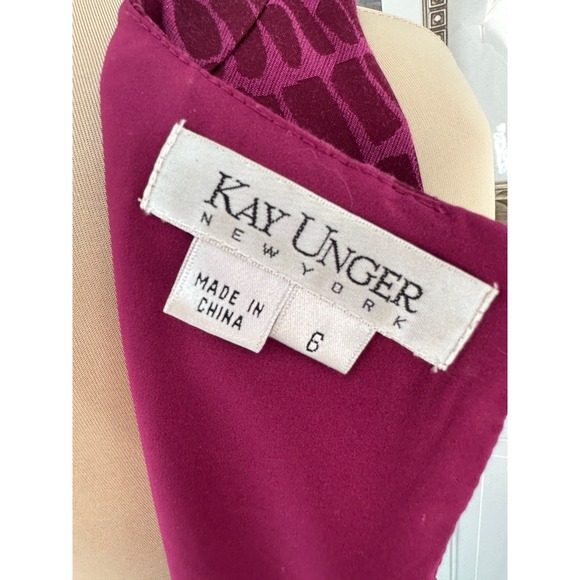 Kay Unger New York Purple Jacquard Sheath Dress Size 6 - Picture 5 of 6